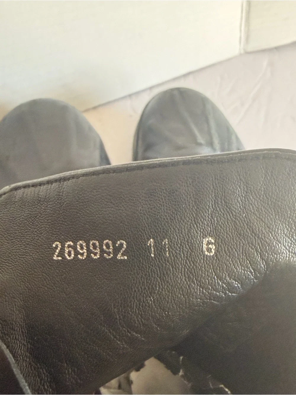 Gucci Black Embossed Leather Duck Boot